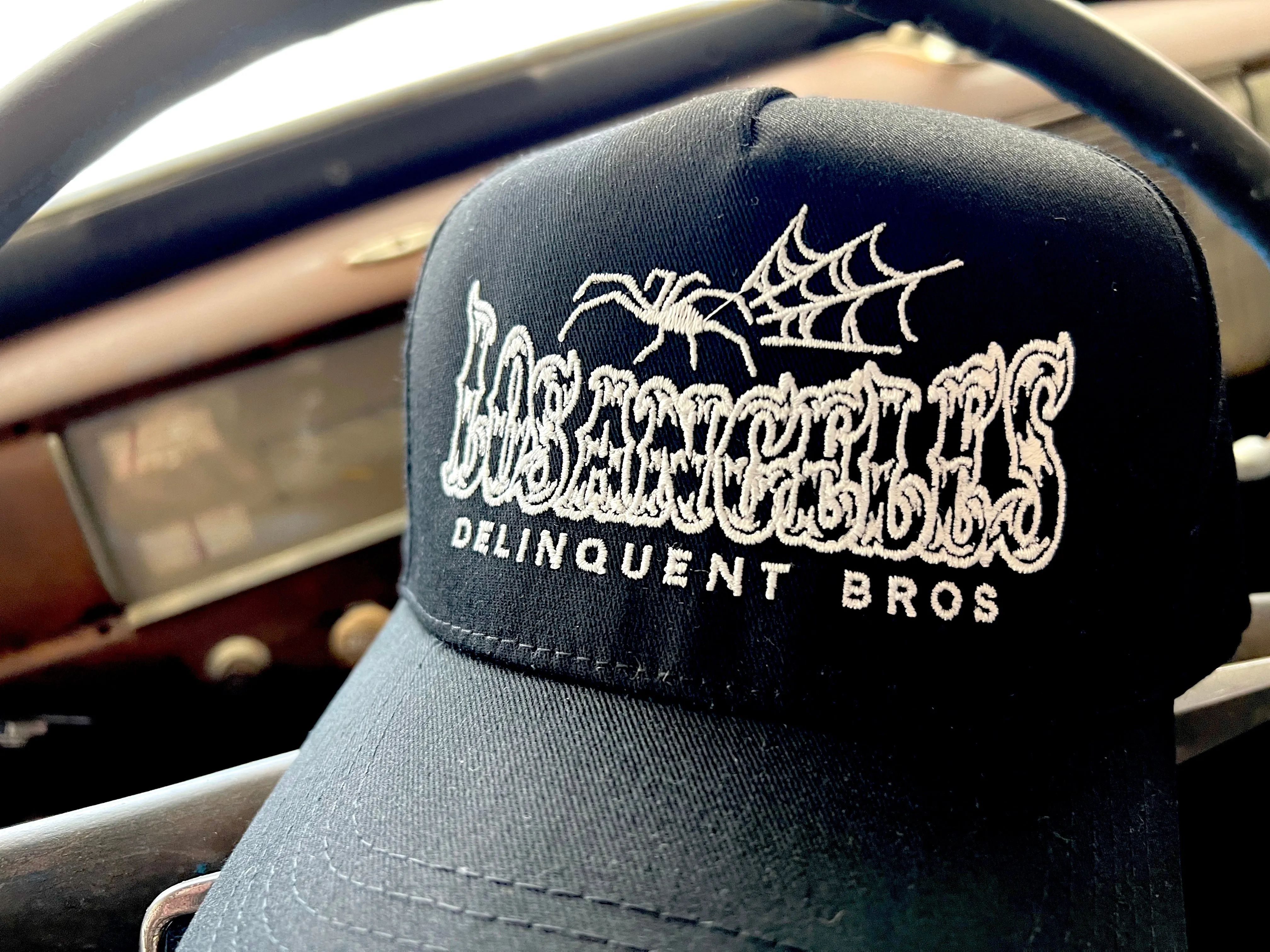 "Good times,Bad times" 5 Panel Snapback Cap in Black