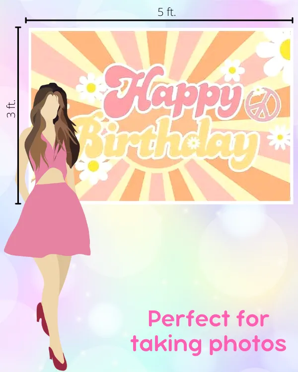 "Happy Birthday" Groovy Backdrop