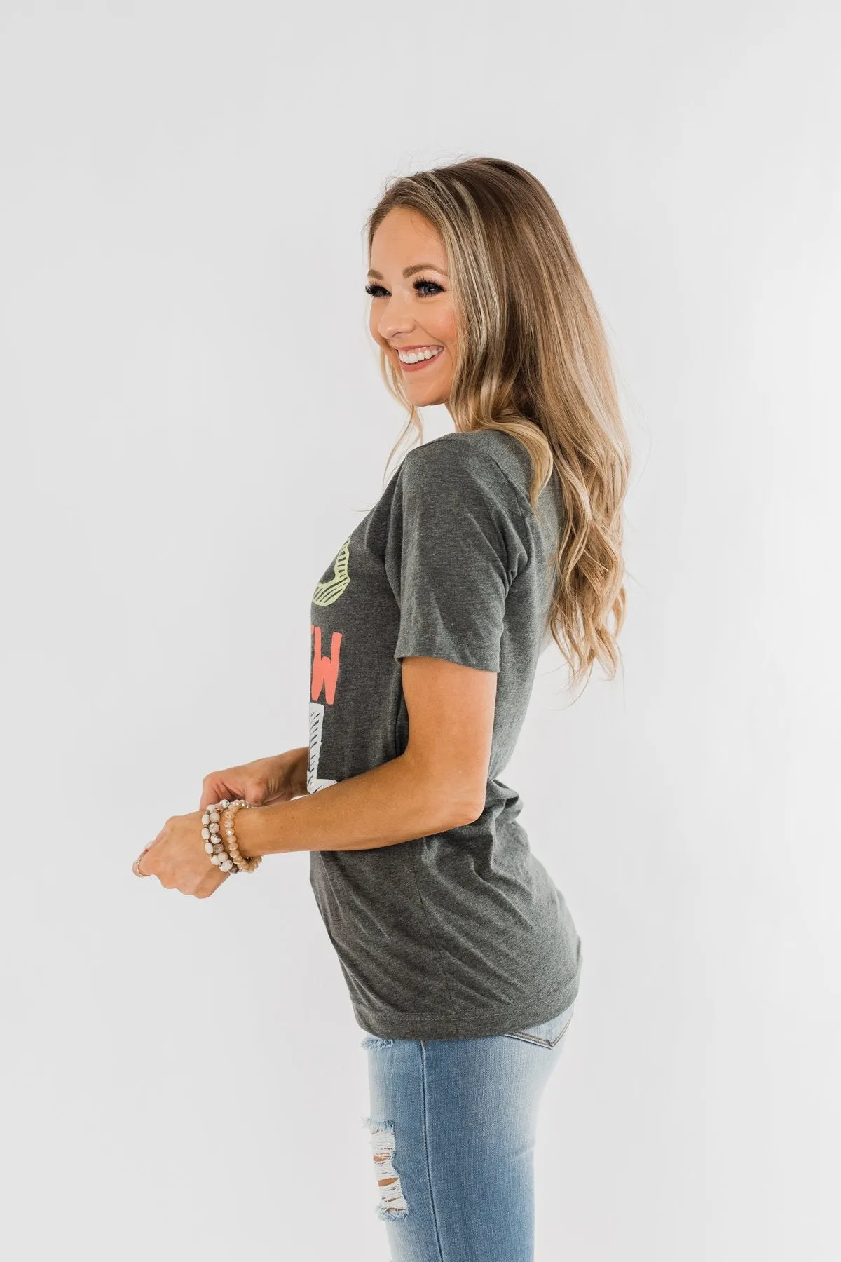 "Kind Is The New Cool" Graphic Tee- Heather Charcoal