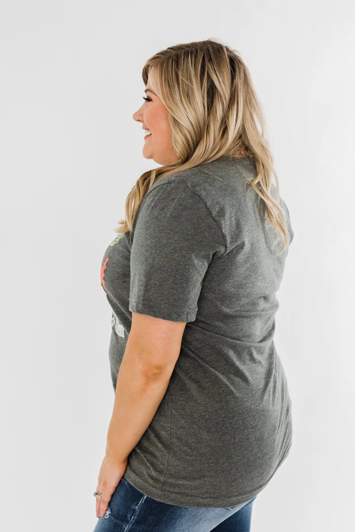 "Kind Is The New Cool" Graphic Tee- Heather Charcoal