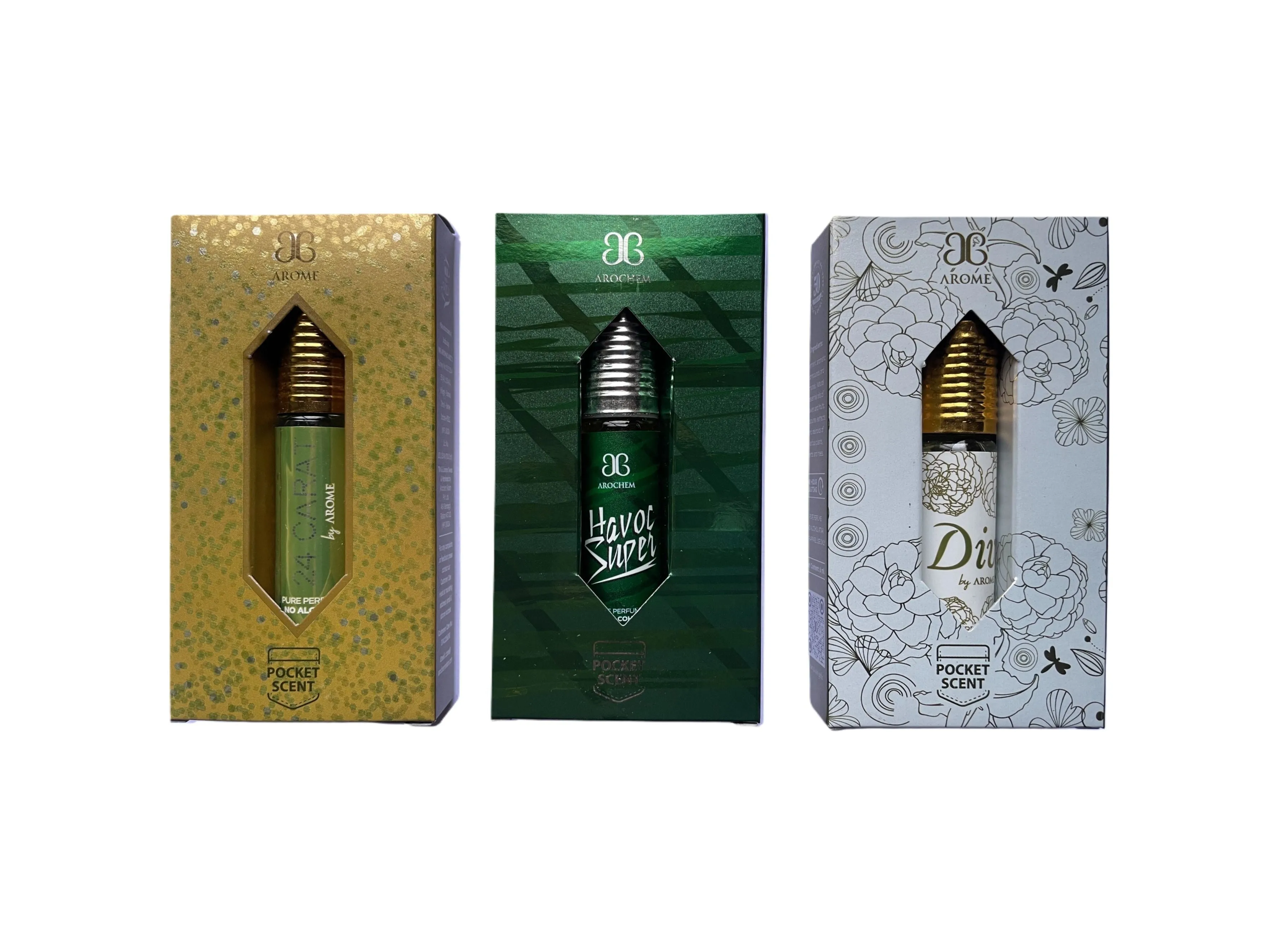 Ramzan Special Attar Combo - Arochem 24 Carat, Havoc Super & Diva (3 x 6ML)