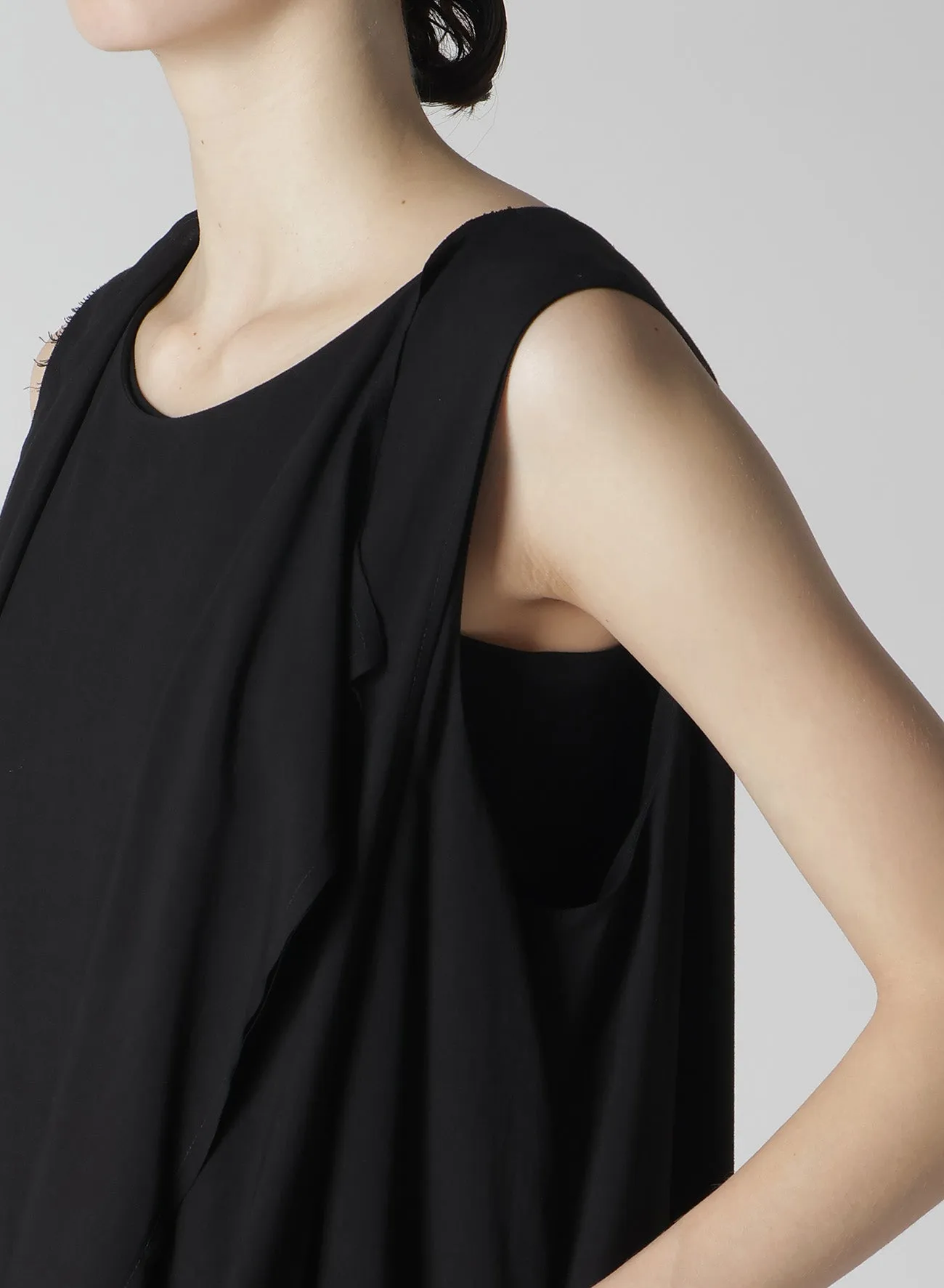 RAYON CAMBRIC FRONT DOUBLE DRAPE BLOUSE