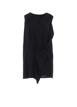RAYON CAMBRIC FRONT DOUBLE DRAPE BLOUSE