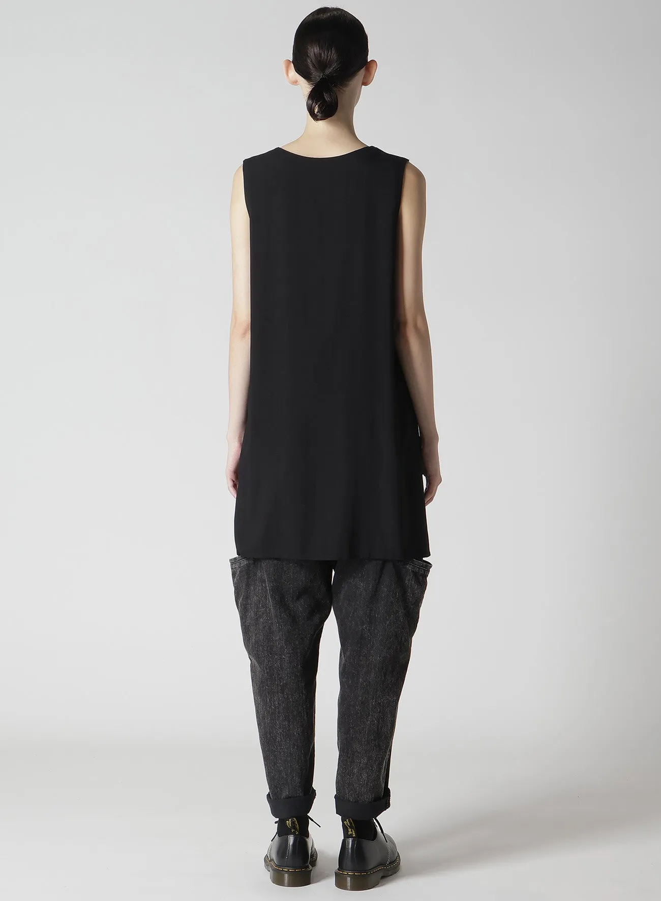 RAYON CAMBRIC FRONT DOUBLE DRAPE BLOUSE