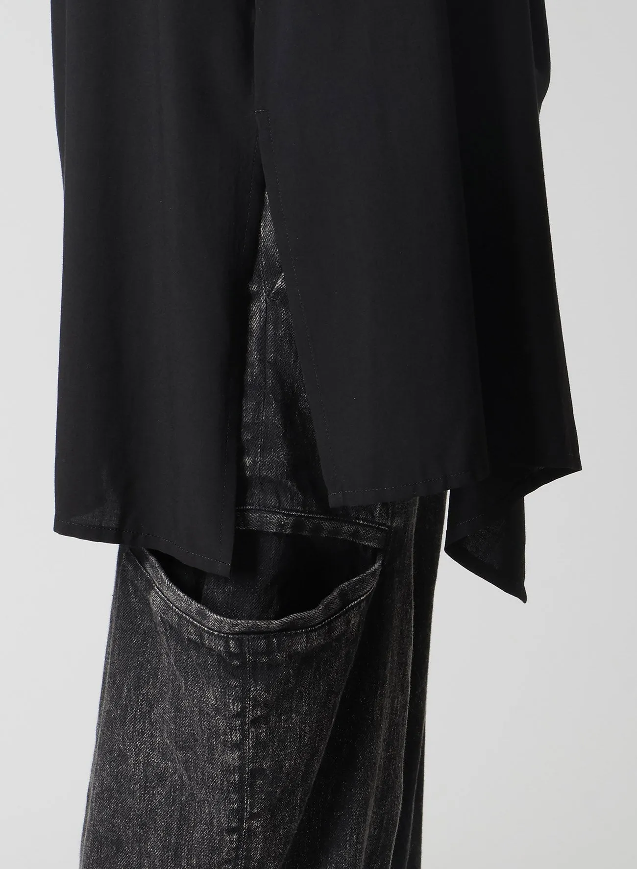 RAYON CAMBRIC FRONT DOUBLE DRAPE BLOUSE