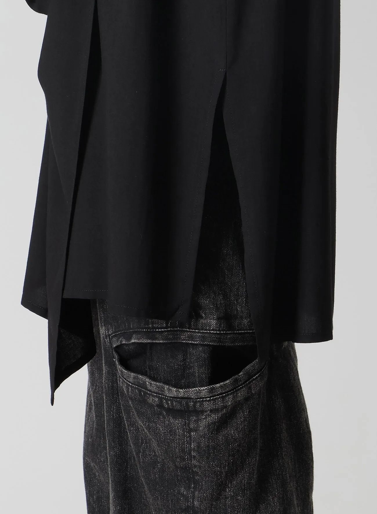 RAYON CAMBRIC FRONT DOUBLE DRAPE BLOUSE
