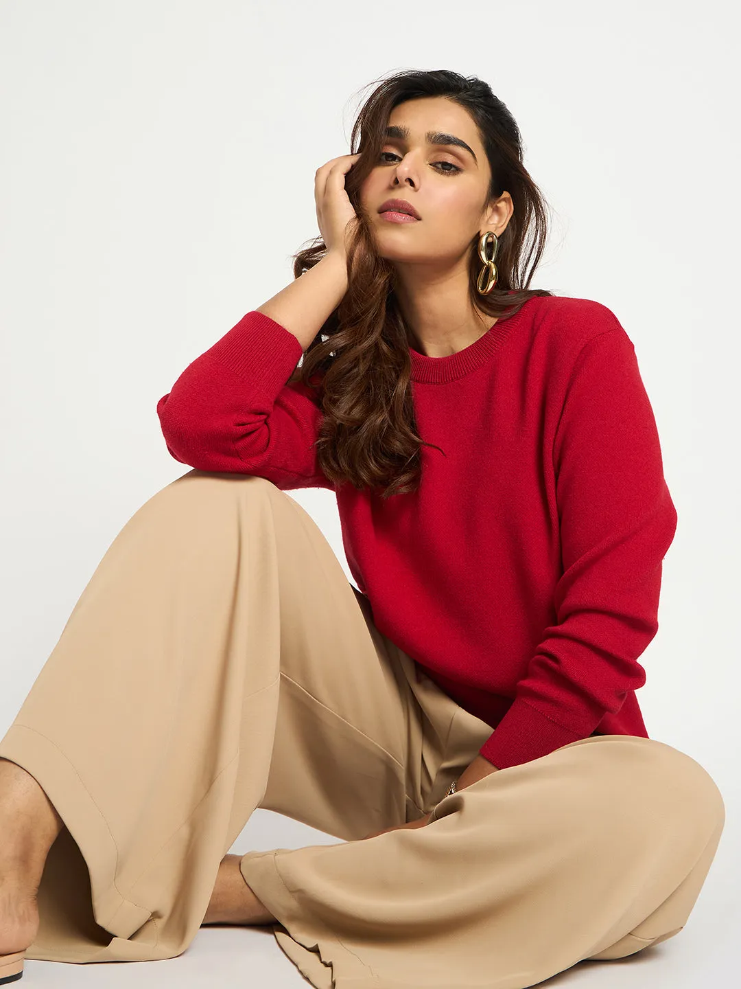 Red Crew Neck Sweater
