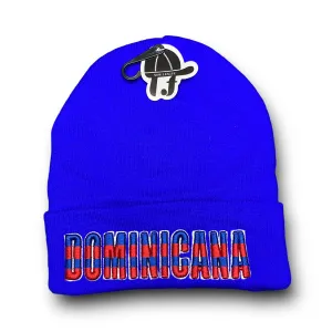 Republica Dominicana Beanie Hat Blue - Insulated with Embroidered Country Name