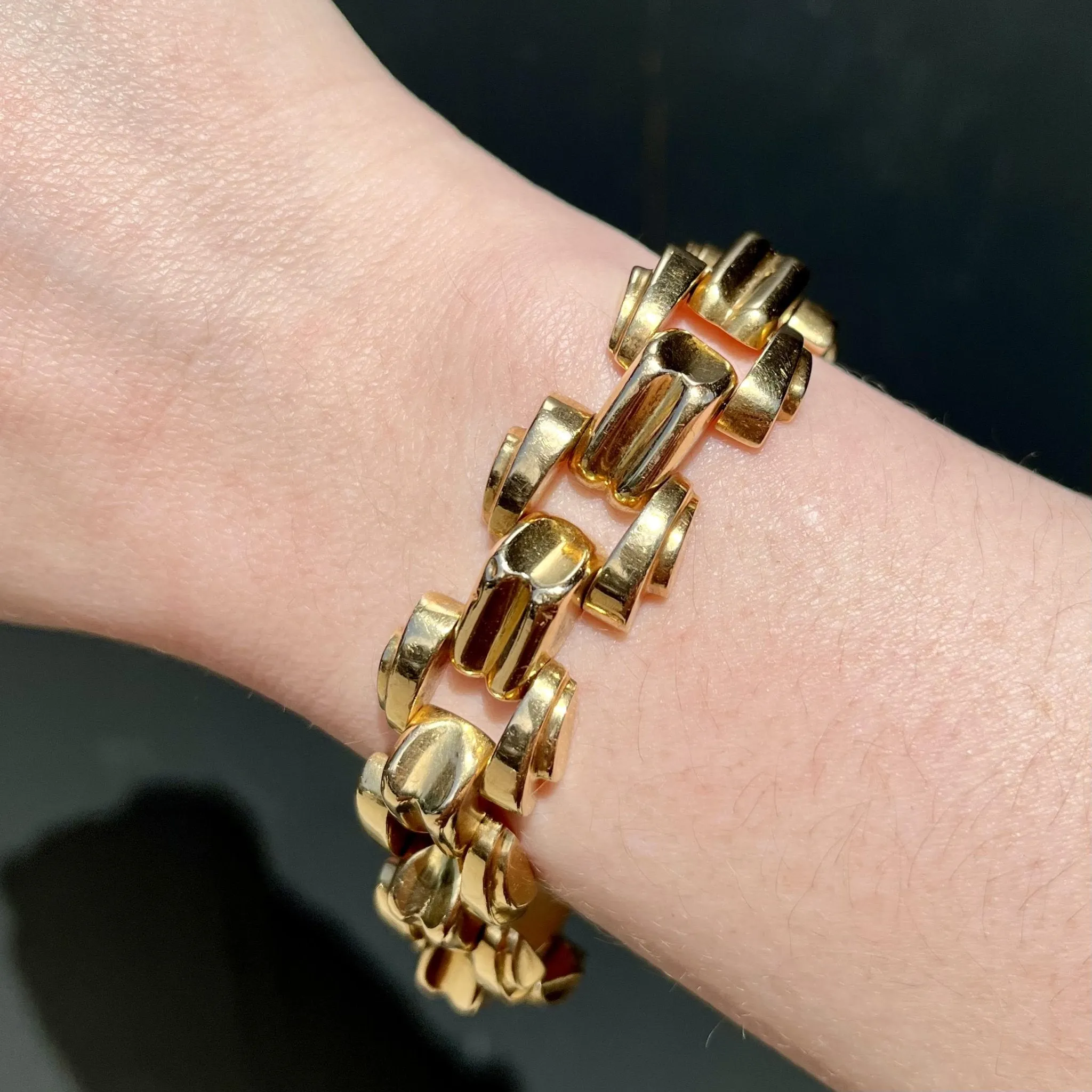 Retro 14K Yellow Gold Link Bracelet