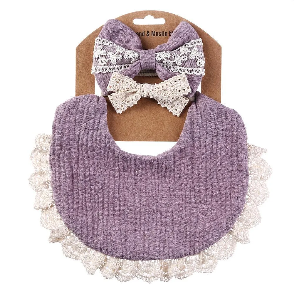 Retro Baby Bib & Bow Set