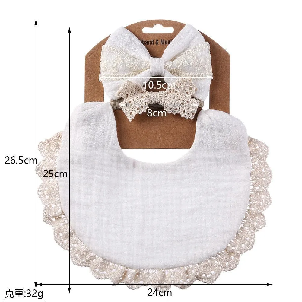 Retro Baby Bib & Bow Set