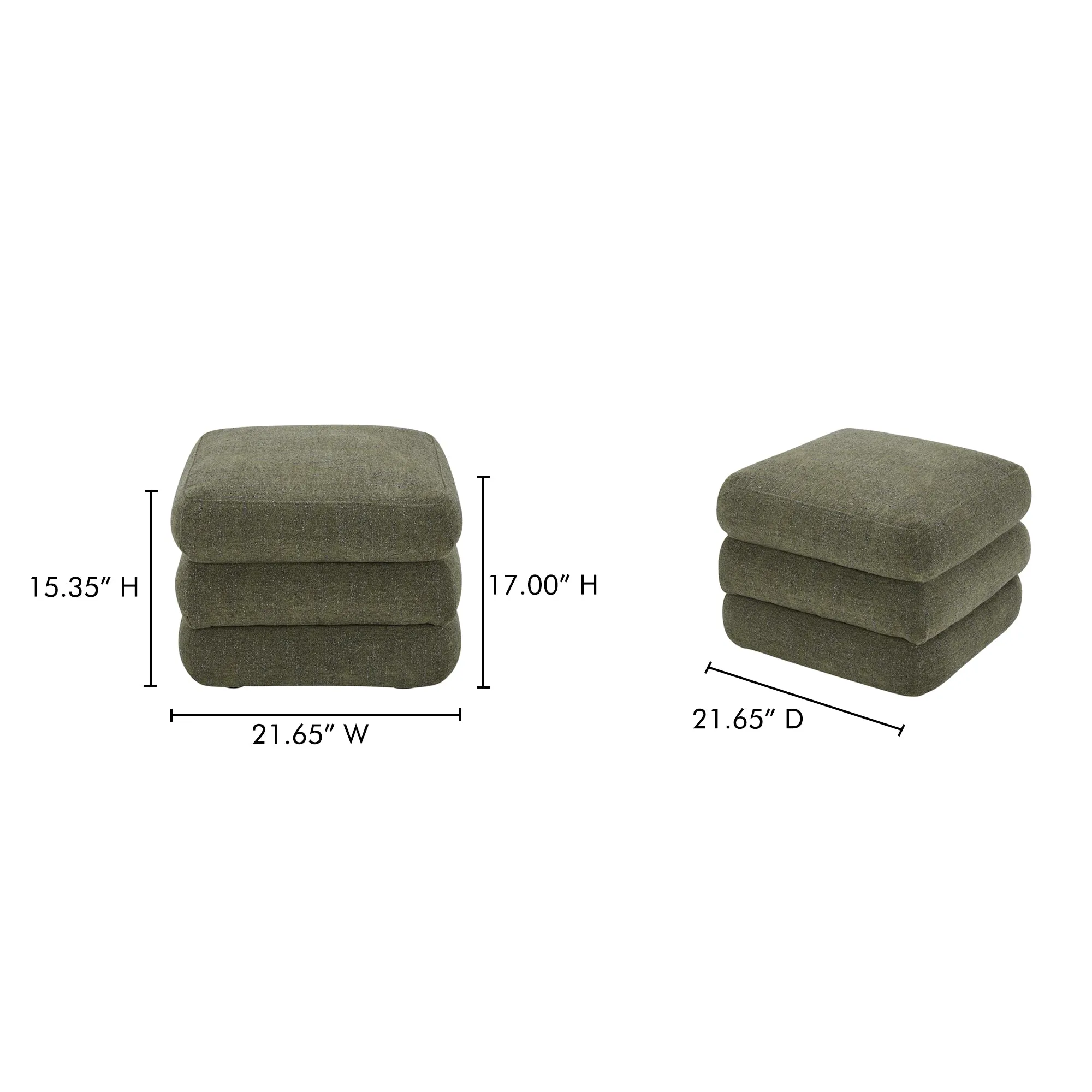 Retro-Chic Layered Stool - Textured Fabric