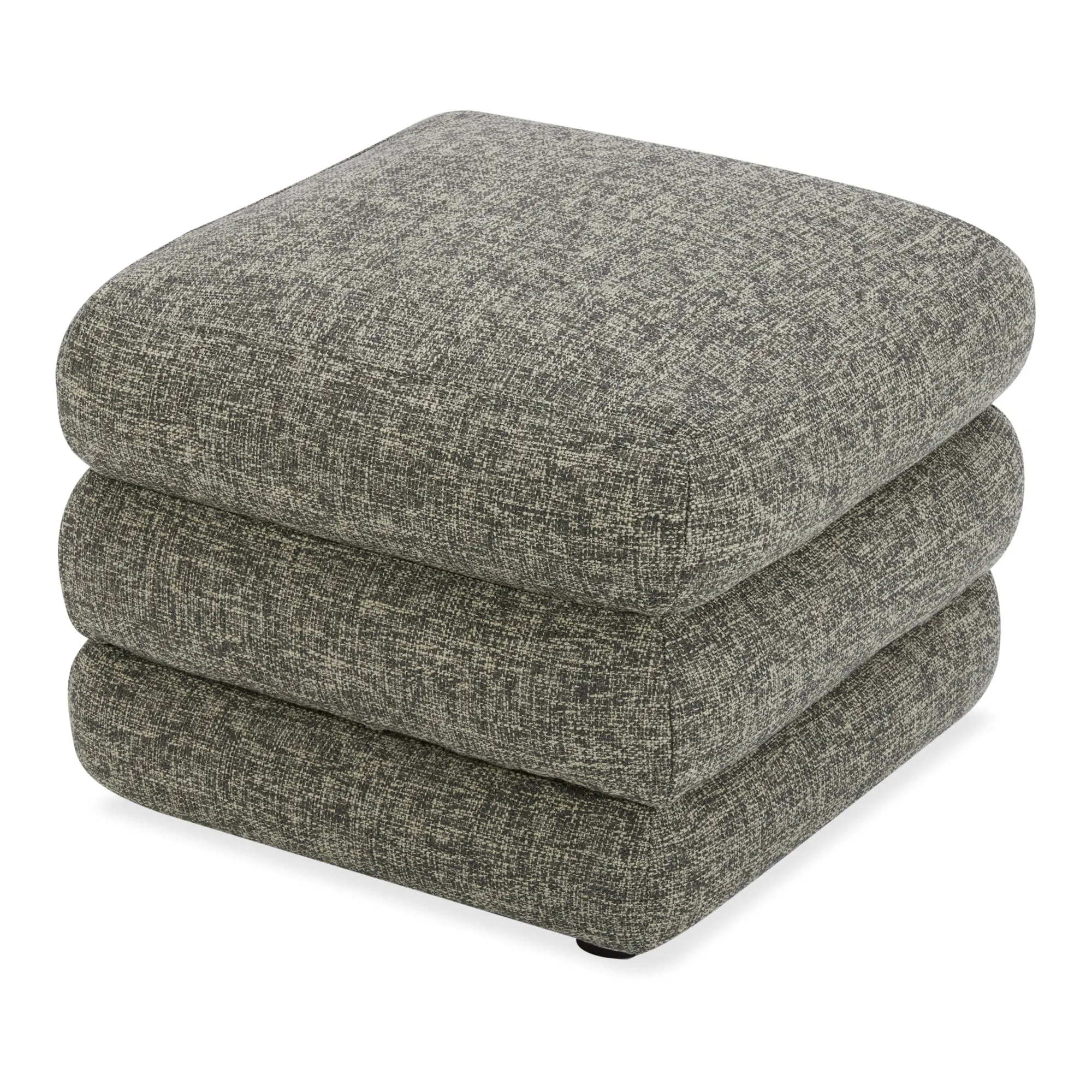 Retro-Chic Layered Stool - Textured Fabric