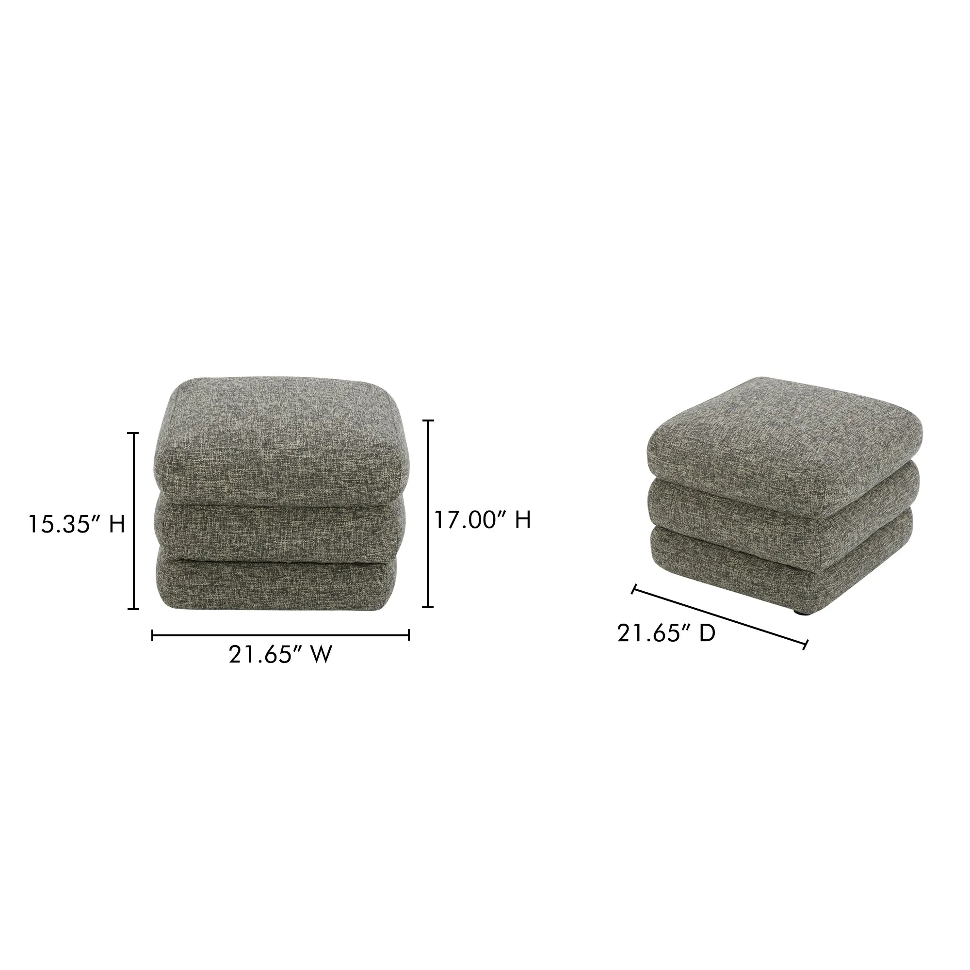 Retro-Chic Layered Stool - Textured Fabric