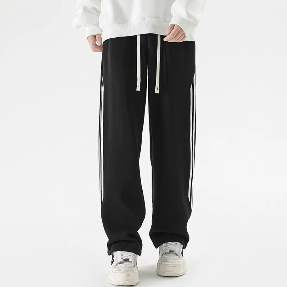 Retro Contrast Striped Sweatpants