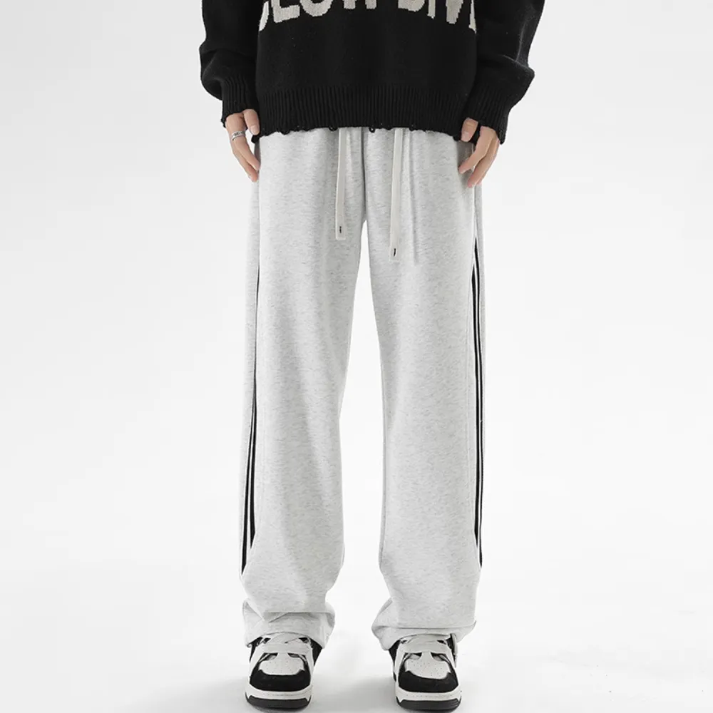 Retro Contrast Striped Sweatpants