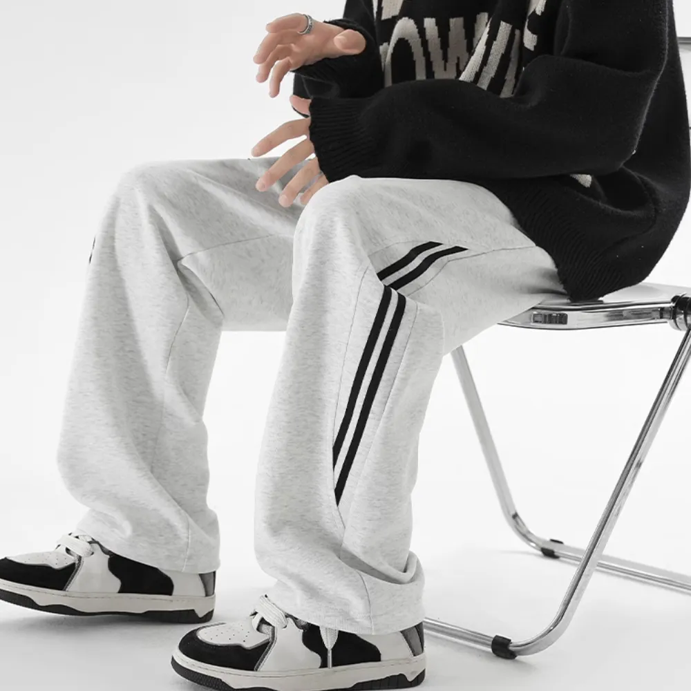 Retro Contrast Striped Sweatpants