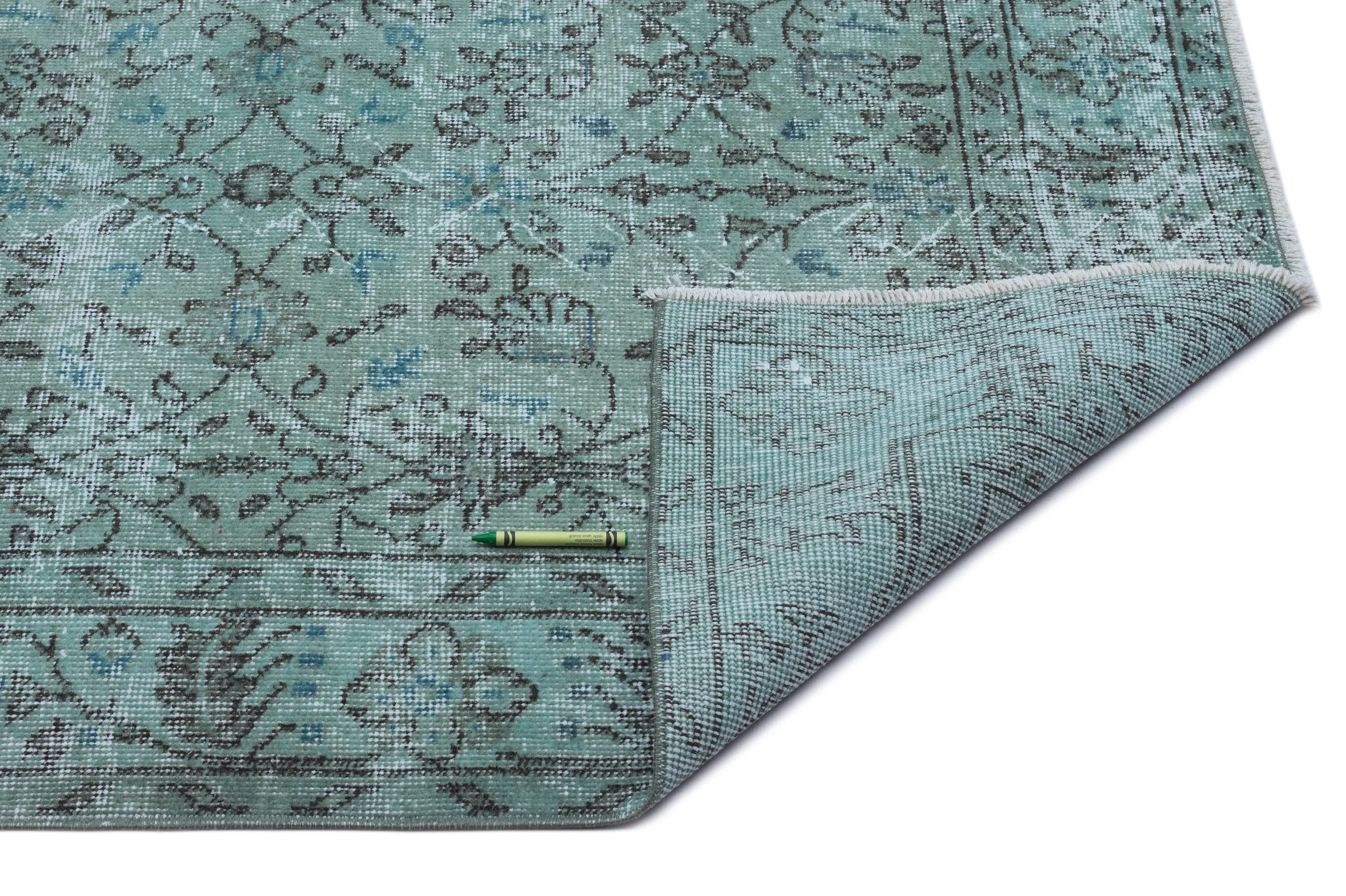 Retro Design Stone Blue Over Dyed Vintage Rug 5'3'' x 8'9'' ft 159 x 266 cm