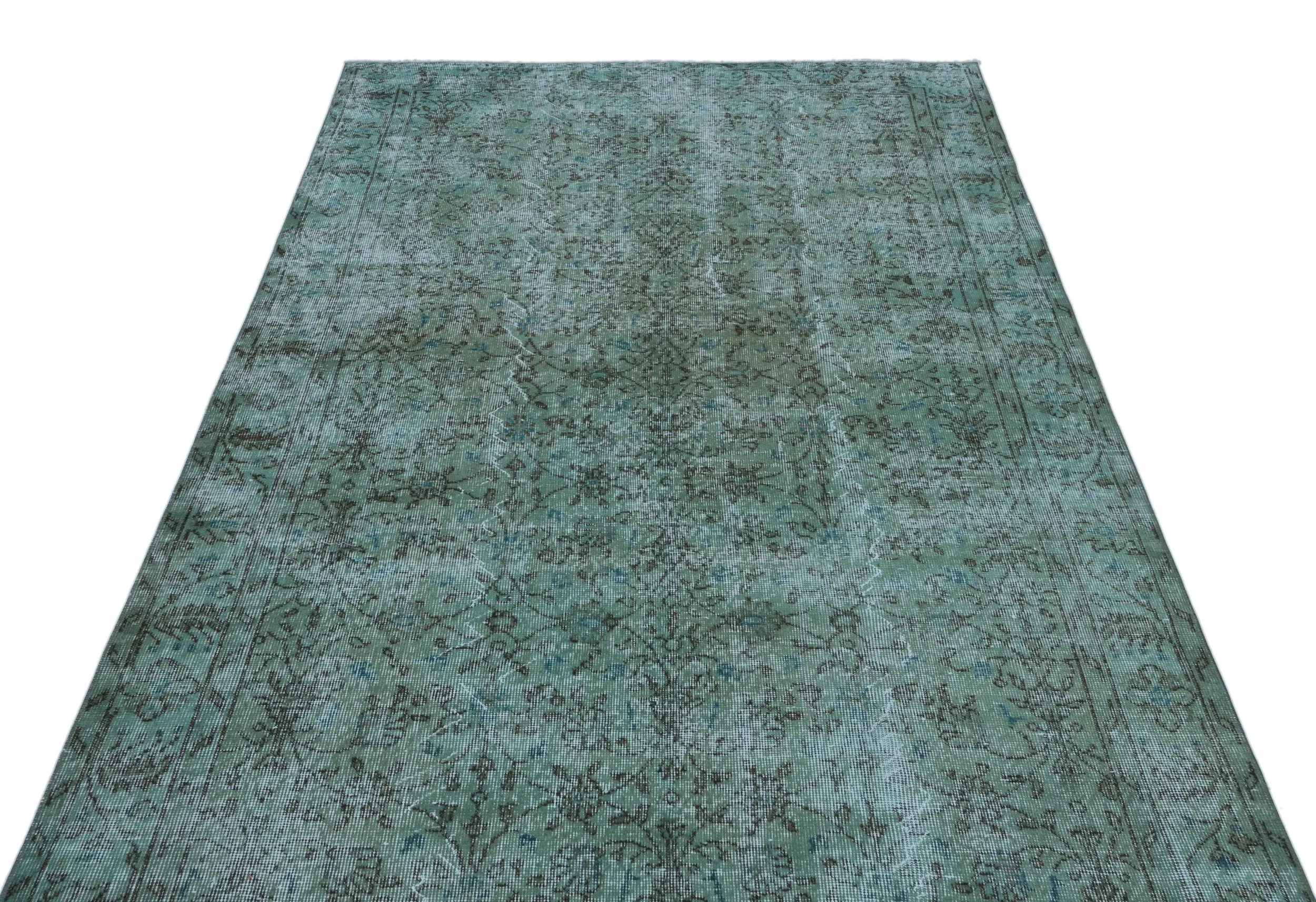 Retro Design Stone Blue Over Dyed Vintage Rug 5'3'' x 8'9'' ft 159 x 266 cm