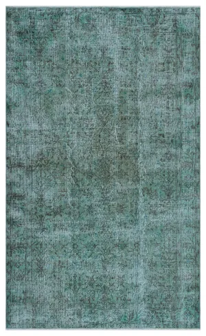 Retro Design Stone Blue Over Dyed Vintage Rug 5'3'' x 8'9'' ft 159 x 266 cm