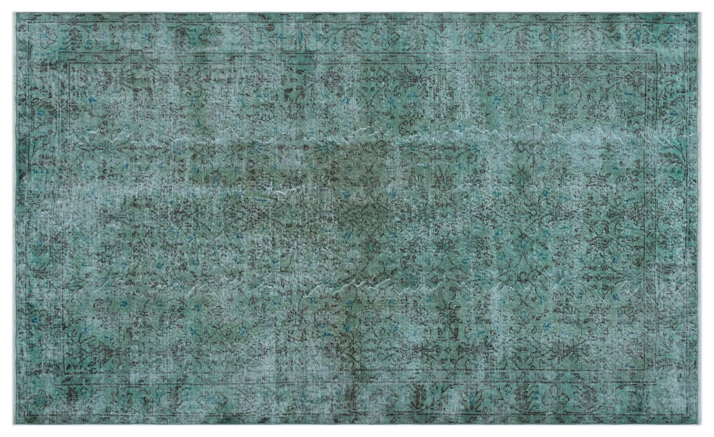 Retro Design Stone Blue Over Dyed Vintage Rug 5'3'' x 8'9'' ft 159 x 266 cm