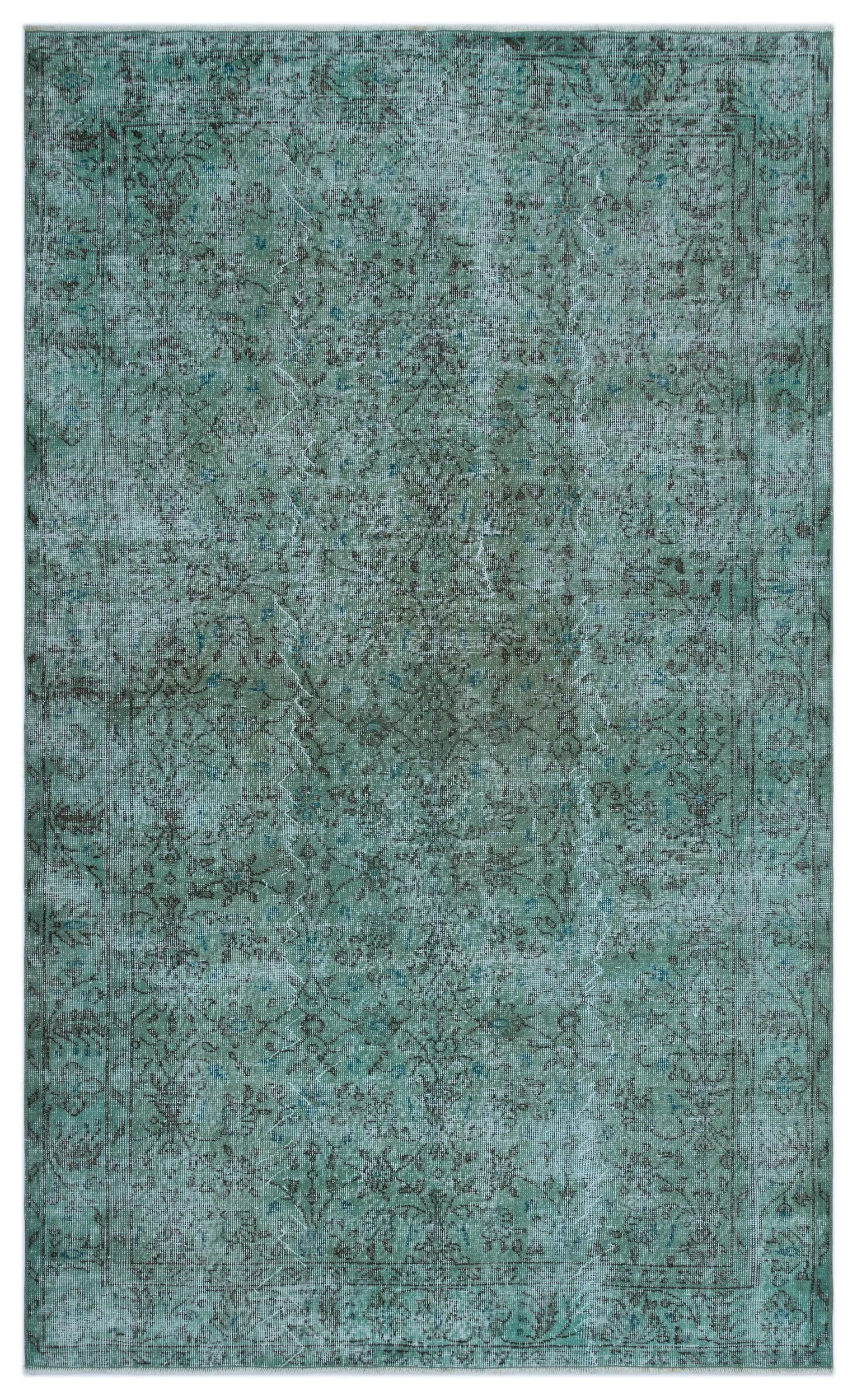 Retro Design Stone Blue Over Dyed Vintage Rug 5'3'' x 8'9'' ft 159 x 266 cm