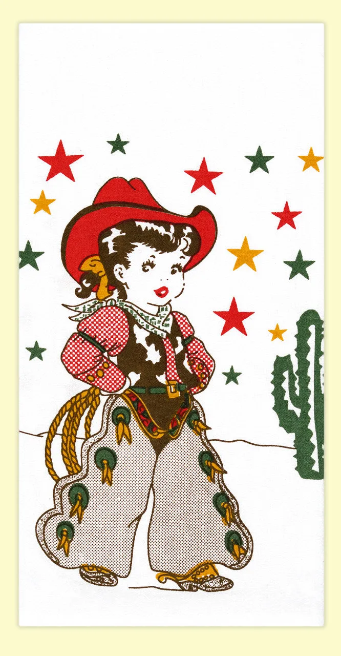 Retro Kitchen Towel - Little Cowgirl