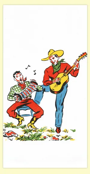 Retro Kitchen Towel - Singing Cowboys
