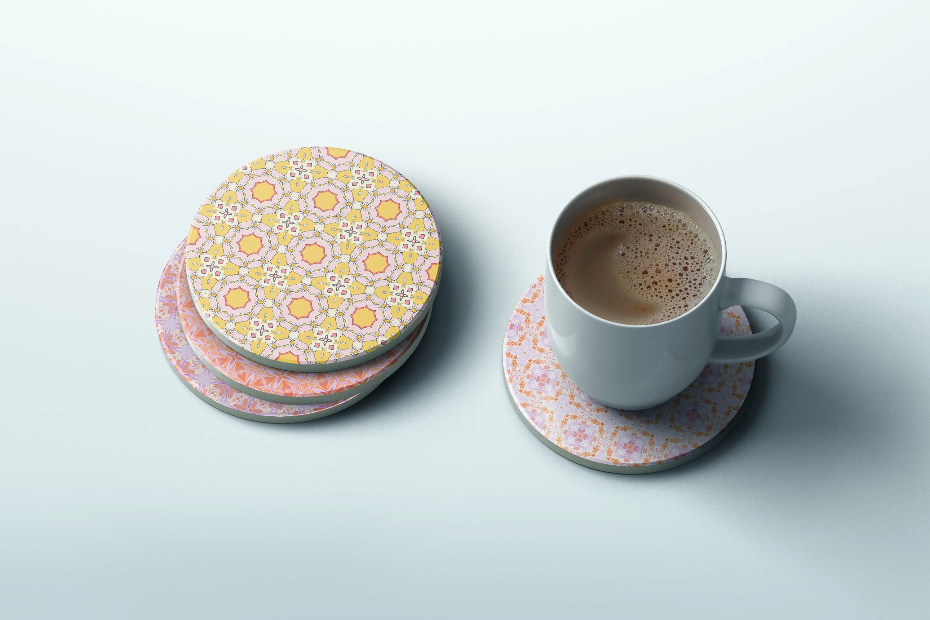 Retro Surf Style Stone Coasters - Set of 4 | Good Vibrations Collection