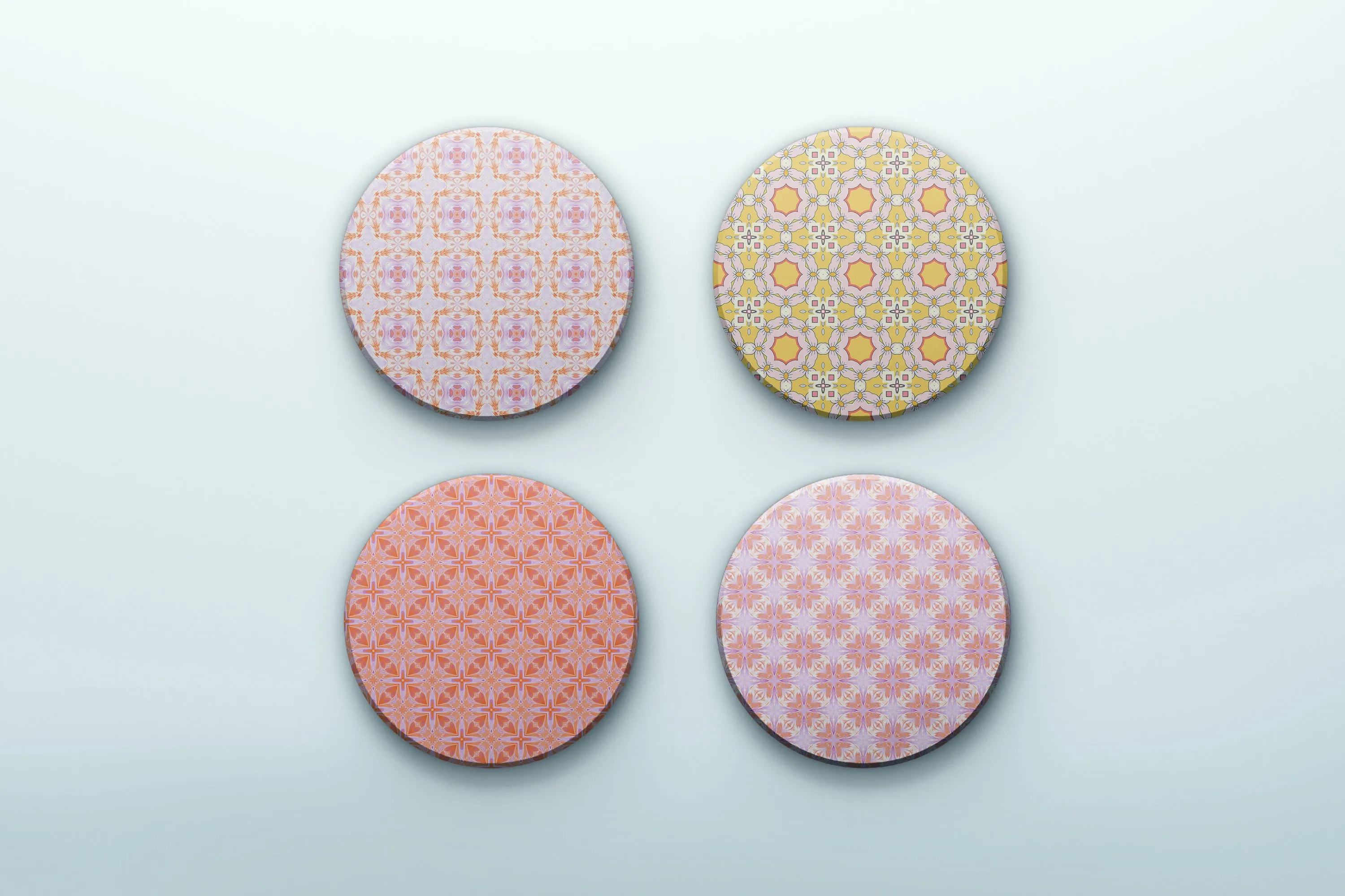 Retro Surf Style Stone Coasters - Set of 4 | Good Vibrations Collection