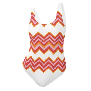 Retro Zigzag - Inspired By Taylor Swift - Sustainably Made One-Piece Swimsuit