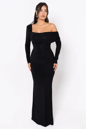 Rita Black Glitter Dress