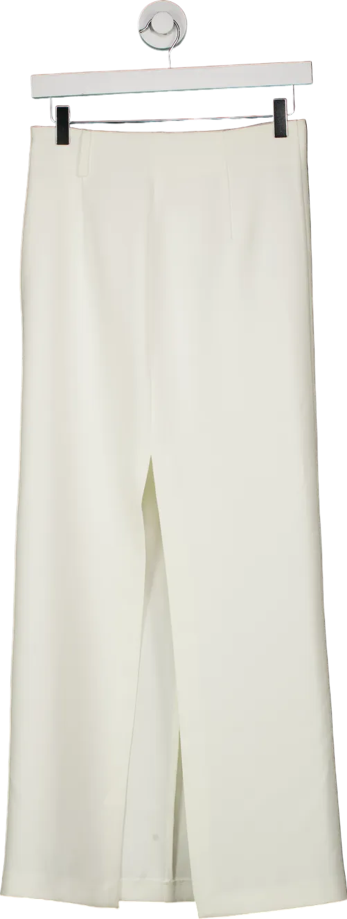 River Island White Wide Leg Trousers UK 8