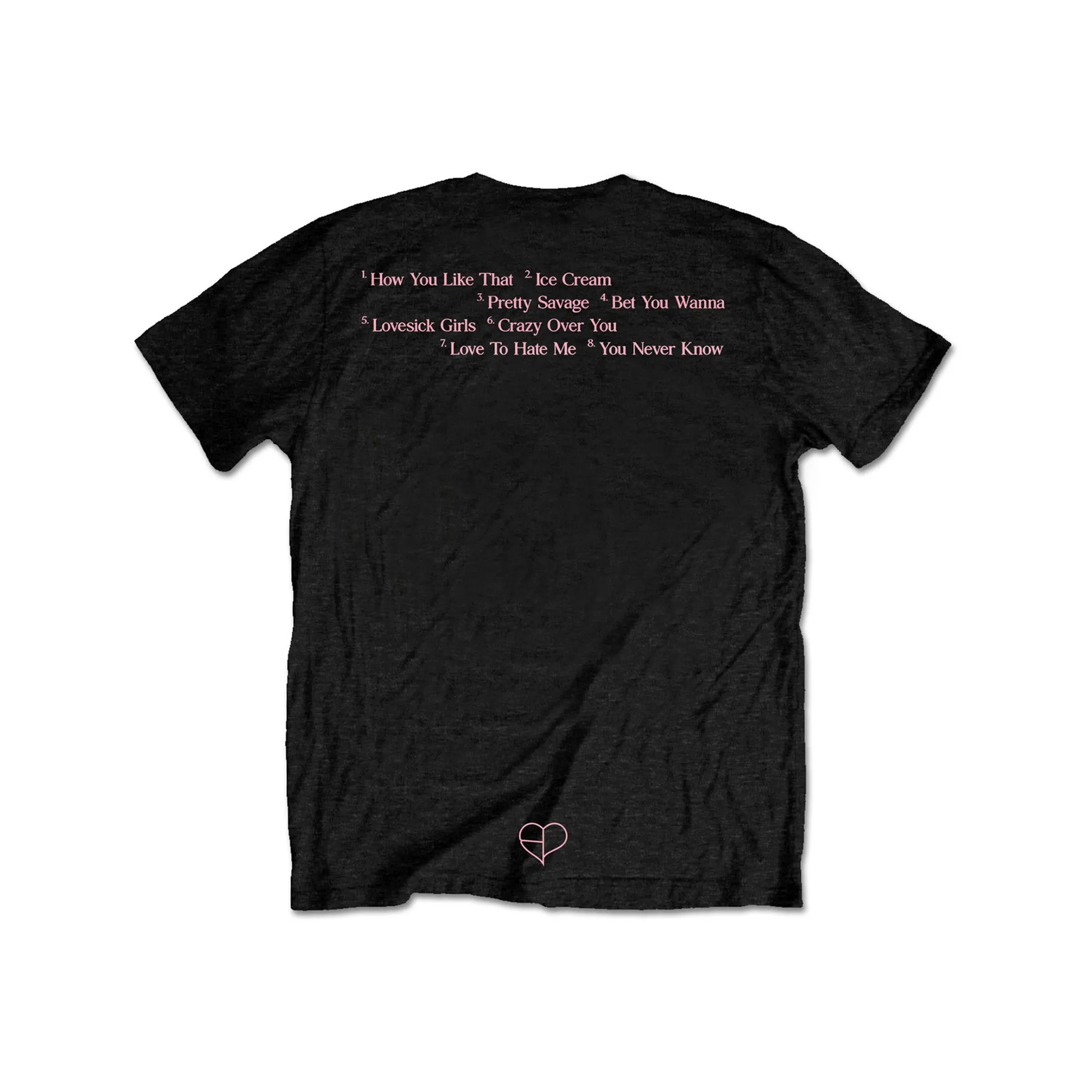 Rockoff BlackPink Unisex T-Shirt: The Album, Crown - Back Print, Black