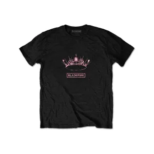 Rockoff BlackPink Unisex T-Shirt: The Album, Crown - Back Print, Black