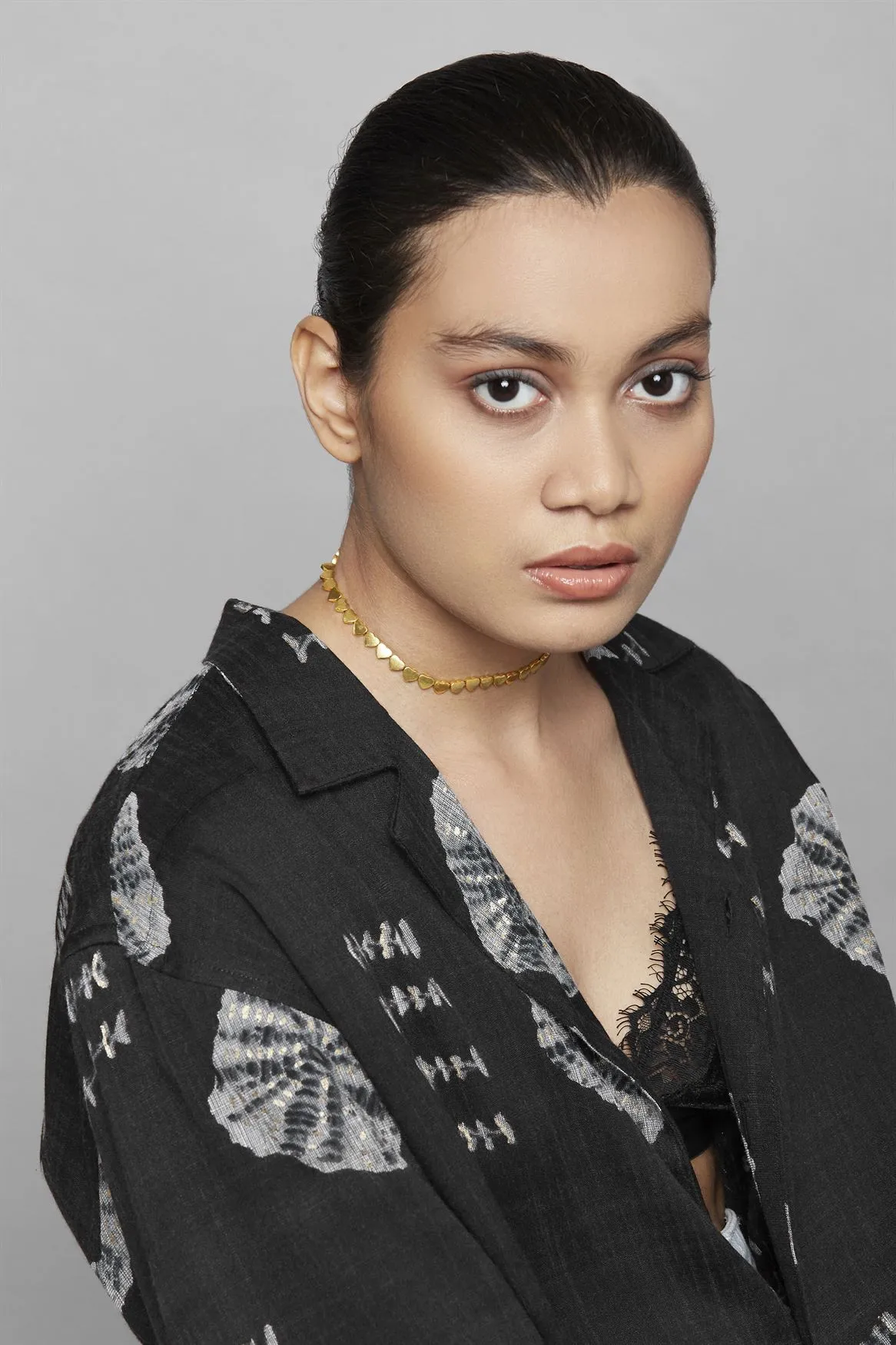 Roma Narsinghani Black Meena Choker Choker The piece is set in brass, hand enameled with 18KT gold finesse. Each piece is unique and handcrafted by our artisans. RNLOVE12
