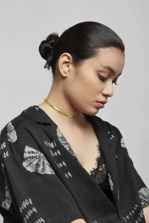 Roma Narsinghani Black Meena Choker Choker The piece is set in brass, hand enameled with 18KT gold finesse. Each piece is unique and handcrafted by our artisans. RNLOVE12
