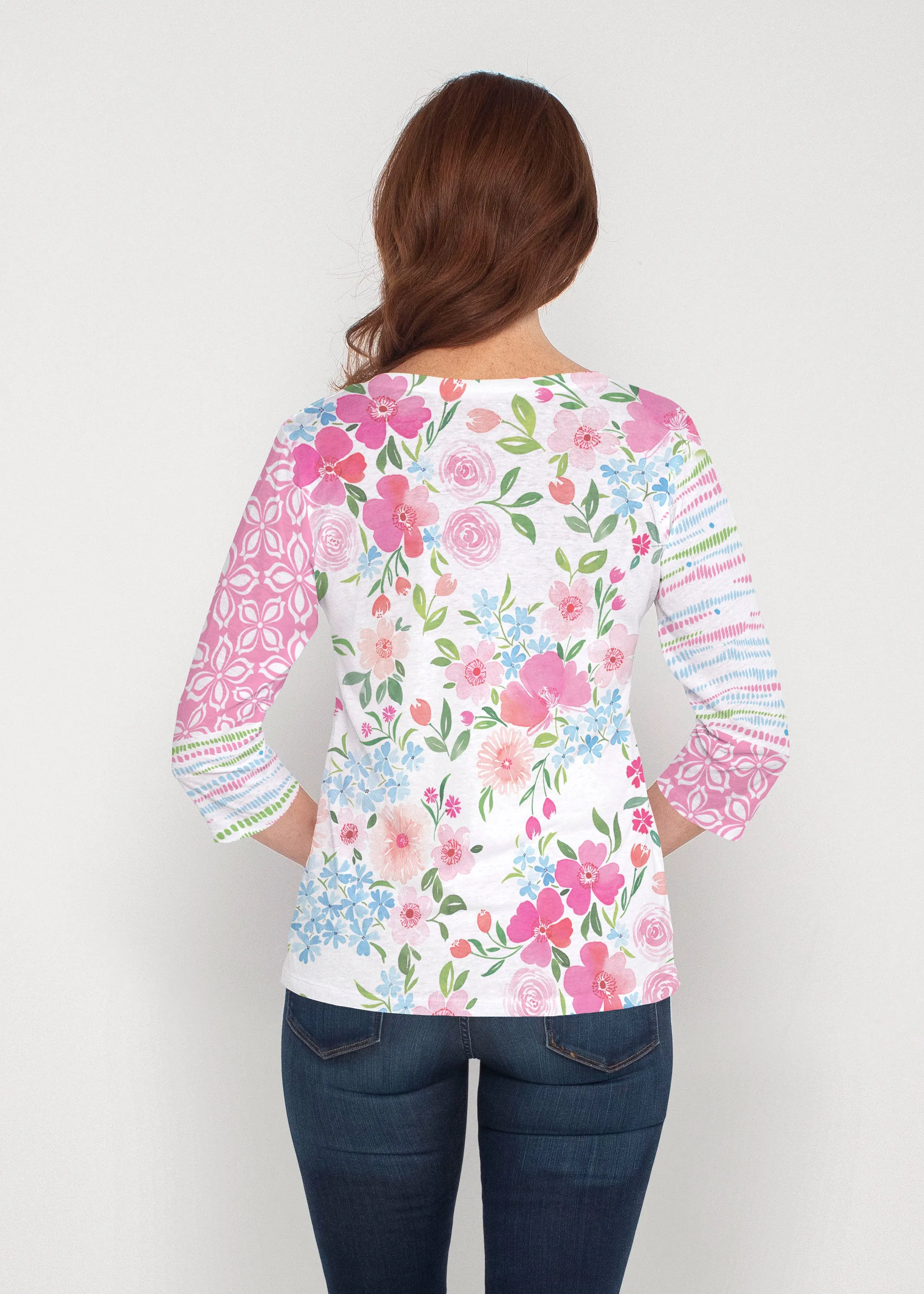 Rosie Dots (8053) ~ Signature 3/4 Sleeve V-Neck Top
