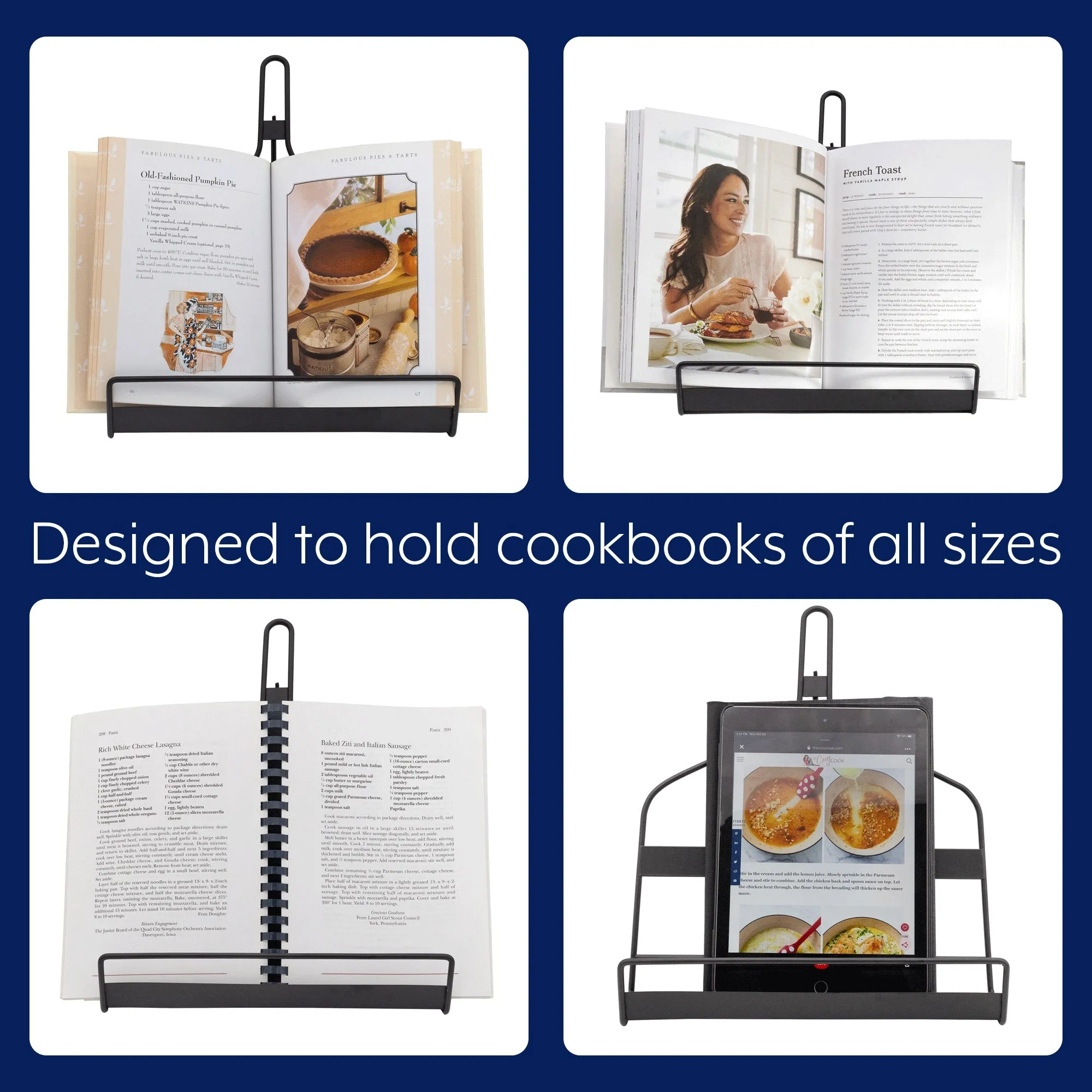 Rustic Black Metal Cookbook Stand (Case of 6)