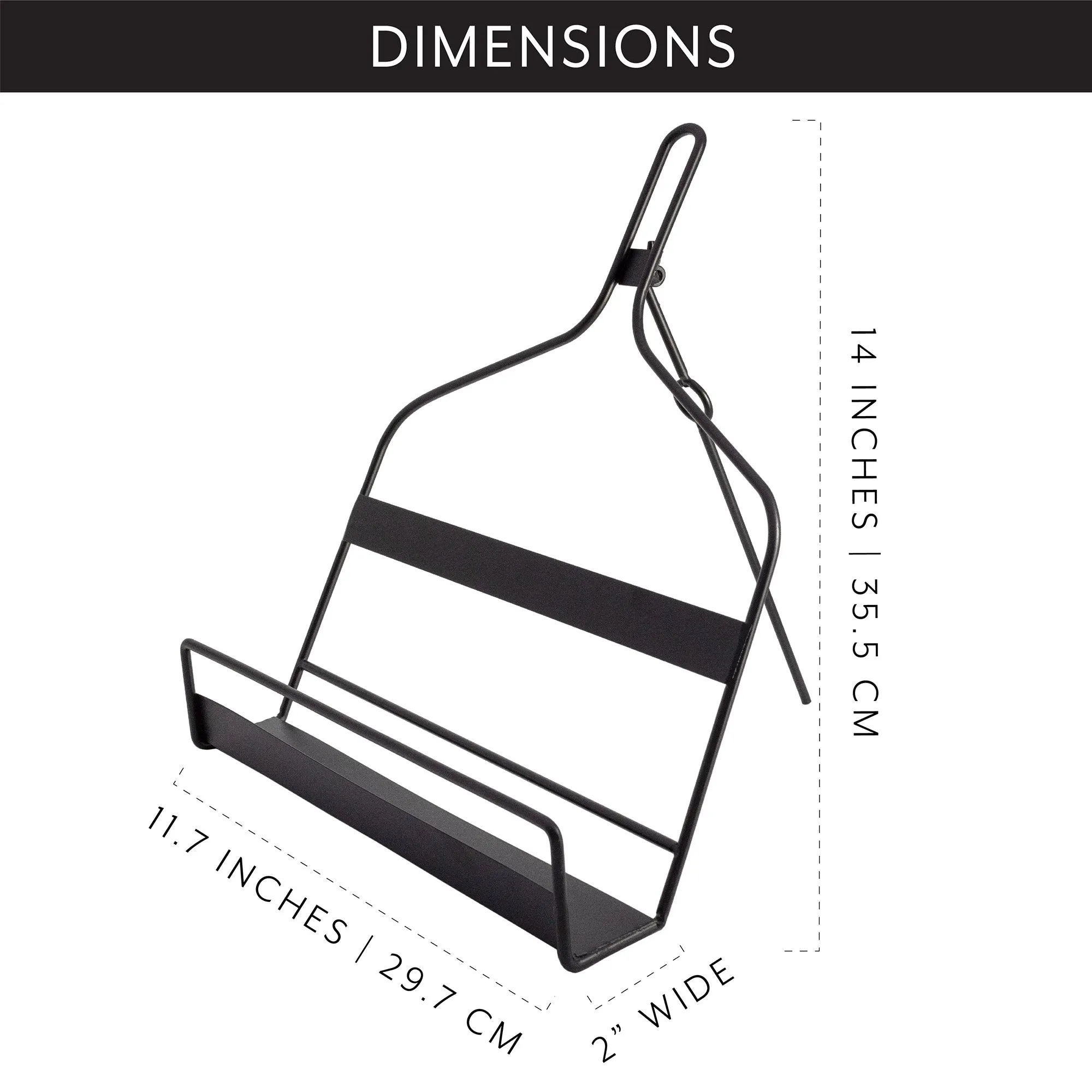 Rustic Black Metal Cookbook Stand (Case of 6)