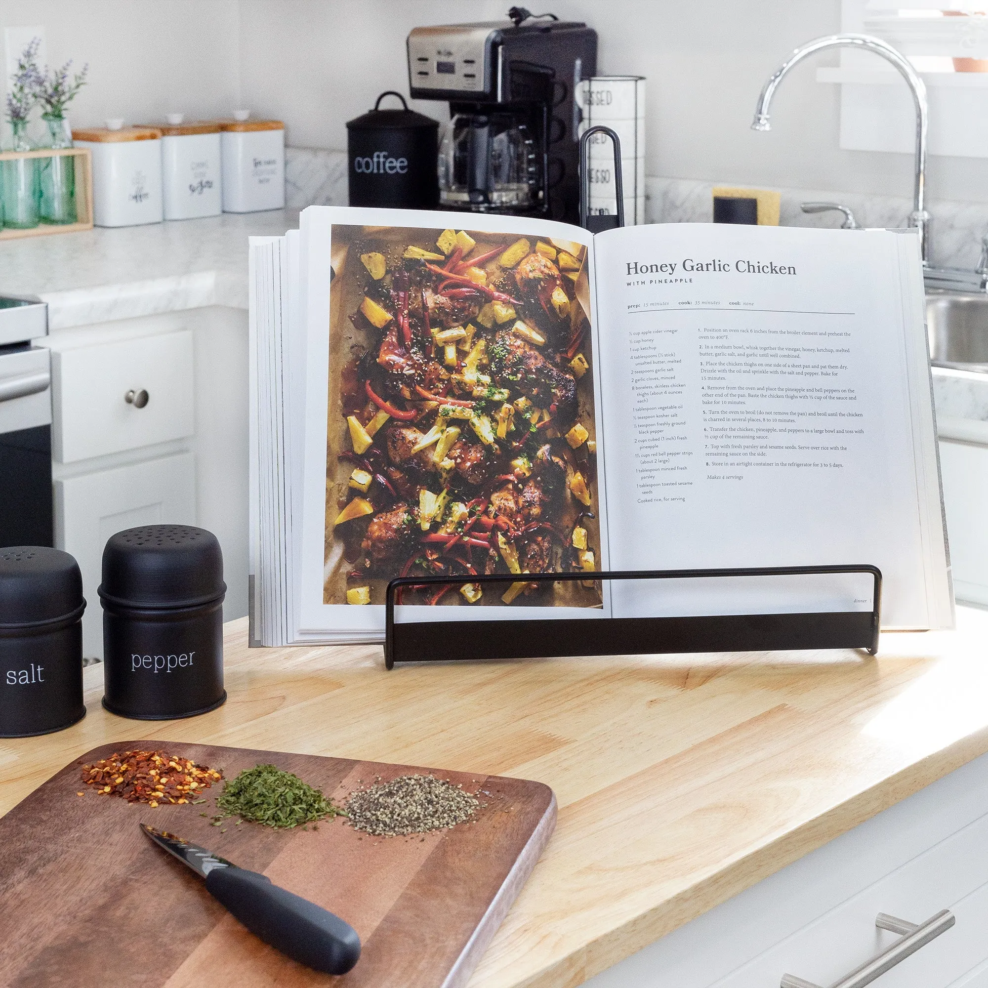 Rustic Black Metal Cookbook Stand