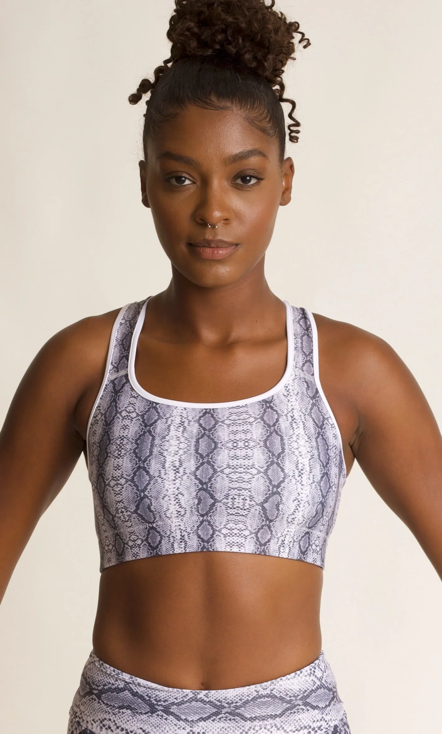 Safi Snake Print Racerback Sports Bra