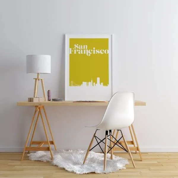 San Francisco, California retro inspired city skyline