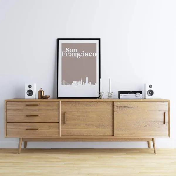 San Francisco, California retro inspired city skyline