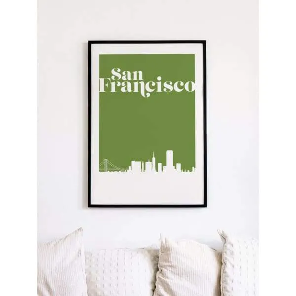 San Francisco, California retro inspired city skyline