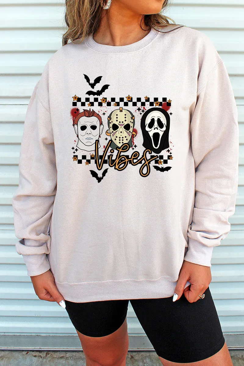 Scary Spooky Vibes Heavy-weight Crew Sweatshirt