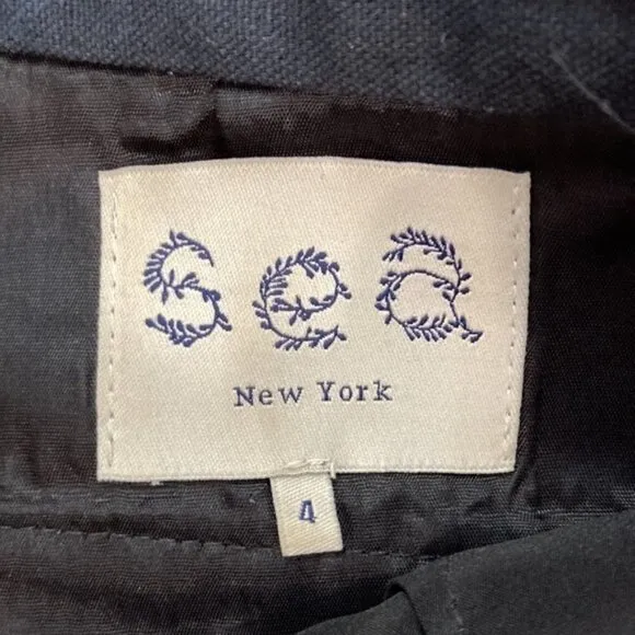SEA New York Linen Stripe High Rise Shorts​​​​​