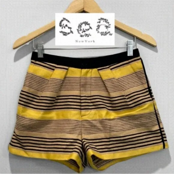 SEA New York Linen Stripe High Rise Shorts​​​​​