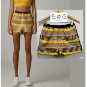 SEA New York Linen Stripe High Rise Shorts​​​​​