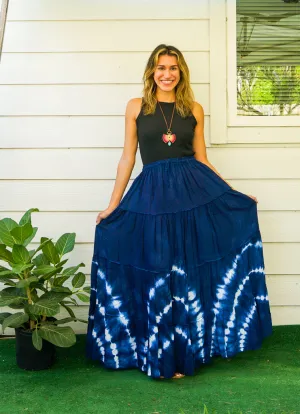 Serene Indigo Maxi Skirt